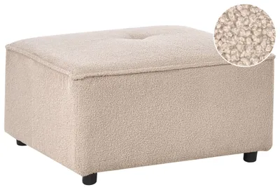 Produktbild von BELIANI Ottomane Beige Bouclé Gepolstert Niedrig Quadratisch 70x70x42 cm Modern Wohnzimmer Ausstattung Sofa-Hocker Fußhocker Sitzhocker zum Sofa