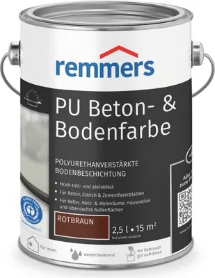 Produktbild von Remmers PolyurethanBeton- & Bodenfarbe rotbraun 2,5 l, Beton- und Bodenfarbe