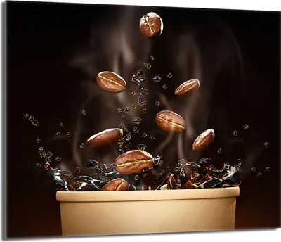 Obrázok produktu pre Kryt varnej dosky 60x52 keramický kryt varnej dosky splashback sklenená doska deco doska na krájanie, kávové zrná