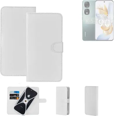 Produktbild von K-S-Trade Handy Hülle Schutz Hülle kompatibel mit Honor 90 Cover Case Bookstyle Bumper weiß 1x