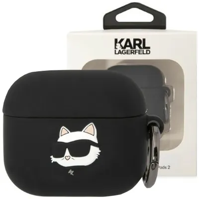Zdjęcie produktu dla Karl Lagerfeld KLA3RUNCHK AirPods 3 cover czarny/black Silicone Choupette Head 3D