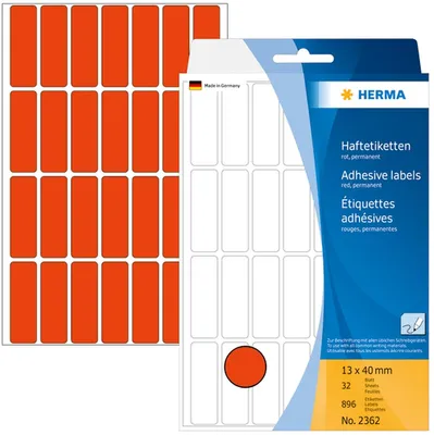 Produktbild von Vielzweck-Etiketten 13x40mm rot VE=10x896 Stück