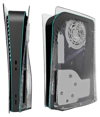 Image de Plaques de protection de remplacement - Résistantes aux chocs - Boîtier en ABS - Orifices de ventilation - Console PS5 édition disque - Facile à installer - Boîtier de console