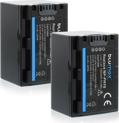 Produktbild von 2x Blumax Akku | für Sony NP-FH70 Digitalkamera | Kapazität 1400mAh  |Spannung 7,4Volt | Video- und  Kamerazubehör