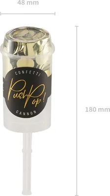 Produktbild von Mini Konfetti Kanone Push Pop gold