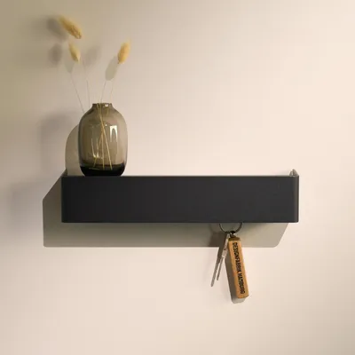 Produktbild von Schlüsselbrett Schlüsselleiste Schlüsselhalter - 6 Haken - Schwarz - Für Flur und Eingangsbereich