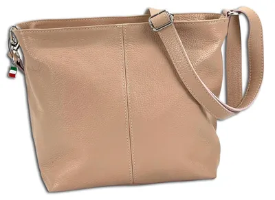 Image de Sac à main pour femme Florence, sac à bandoulière en cuir rose, dimensions 13 x 29 x 20 cm, OTF829A