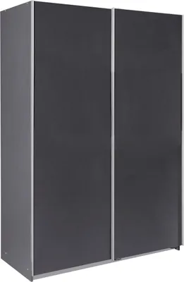 Produktbild von Schwebetürenschrank Bramfeld Kleiderschrank 135 cm graphit schwarzglas Eiche Artisan (18815)