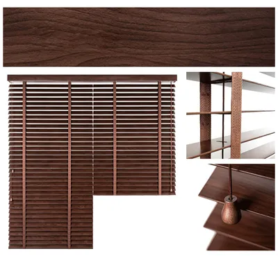 Holzjalousie 50mm, B160xH180 cm, Teak Wenge, Wohnzimmer