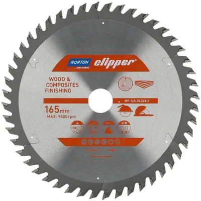 Zdjęcie produktu dla Norton Piła Tarczowa 165Mm X 20Mm X 48Z Drewno I Kompozyty Atb (2,6 / 1,6)