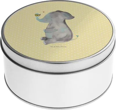Produktbild von Mr. & Mrs. Panda Dose Elefant Biene - Gelb Pastell - Geschenk, Vorratsdose, Heiratsantrag, Liebe, keksdosen, Gute Laune, Liebesspruch, Keksdose, Kaffeedose, Vorratsdosen