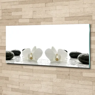 Produktbild von Tulup® Glas-Bild Wandbild aus Glas - 125x50 - Wandkunst - Wandbild hinter gehärtetem Sicherheitsglas - Dekorative Wand für Küche & Wohnzimmer  - Blumen & Pflanzen - Orchidee - Weiß