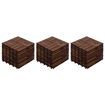 Produktbild von Holz-Terrassenfliesen im Schachbrettmuster,32 Stück, 30,5cmx30,5cm,quadratisch,braunes Acacia-Hartholz, Außenbodenbelag für Terrasse,Balkon