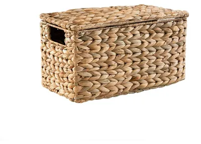 Imagen del producto de CALICOSY - Caja de almacenamiento de mimbre de agua, modelo mediano, dimensiones: 38 cm de largo x 20 cm de alto - MAYA