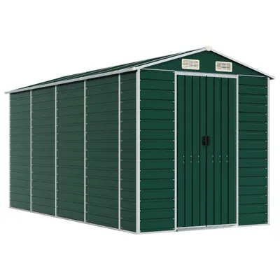 Immagine prodotto di vidaXL Casetta da giardino Verde 191x385x198 cm Acciaio zincato