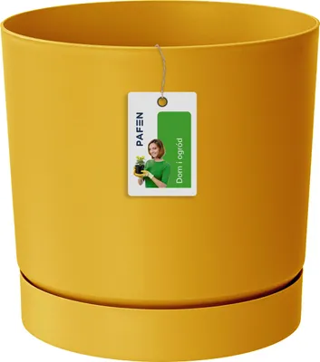 Produktbild von Kunststofftopf TUBOS P mit Schale Senf 23,9 cm