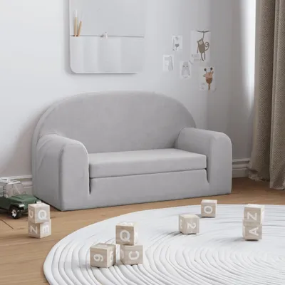 Immagine prodotto di Divano letto per bambini 2 posti grigio chiaro Morbido peluche