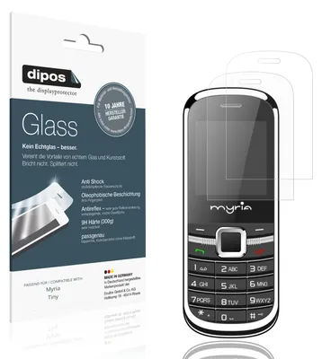 Produktbild von 2x Schutzfolie für Myria Tiny matt - Anti-Shock 9H Folie dipos Glass Kunststoffglas