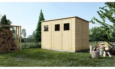 Image de Abri de jardin en bois 4.86 m2 - 2.7x1.8 m - Couleur: naturel - DOM421 - ALTANKA