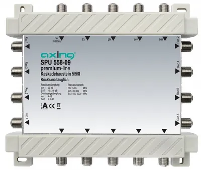 Produktbild von Axing SPU 558-09 Cascade, Kabelsplitter, 950 - 2200 MHz, Grau, 1 Stück(e), F, 170 mm