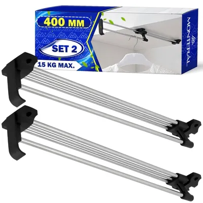 Produktbild von Solidchoice – Ausziehbare Kleiderbügel, 400 mm, 2er-Set aus Edelstahl