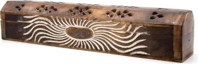 Produktbild von Räucherstäbchen Box aus Sheesham-Holz mit Schnitzerei, braun