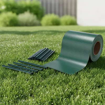 Immagine prodotto di 35 M PVC film verde schermo privacy rotolo opaco doppia rete metallica recinzione NUOVO