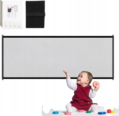 Obrázok produktu pre Ochranná sieť na schody - detská poistka - čierna - 110 x 72 cm - na balkóny a schody - ochrana pred domácimi zvieratami