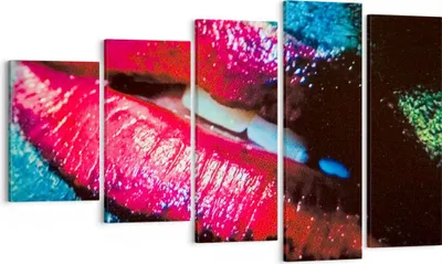 Produktbild von Bild auf Leinwand - Leinwandbild - Lippen Gesicht Frau - 100x60cm - Wand Bild - Wanddeko - Leinwanddruck - Bilder - Kunstdruck - Wanddekoration - Leinwand bilder - Wandkunst - EG100x60-0231
