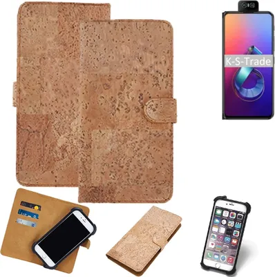 Produktbild von K-S-Trade Hülle kompatibel mit Asus Zenfone 6 (2019)  Kork Handyhülle Cover  Schutzhülle TPU Case Bumper in Hellbraun, (1x)