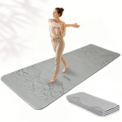 Produktbild von Faltbare XXL Yogamatte - Fitness- & Gymnastikmatte - 190x66 cm - 10 mm Dicke - Rutschfest - Für Yoga, Pilates, Heimtraining & Outdoor