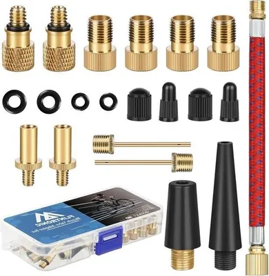 Produktbild von Fahrradventil Adapter Set - Ballpumpe Luftpumpe Kompressor Adapter DV SV AV Fahrradventil Adapter