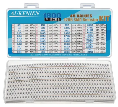 Obrázek produktu pro SMD rezistory 1206, 45 hodnot, 1800 kusů, rozsah 0 Ω až 10 MΩ, pro elektroniku