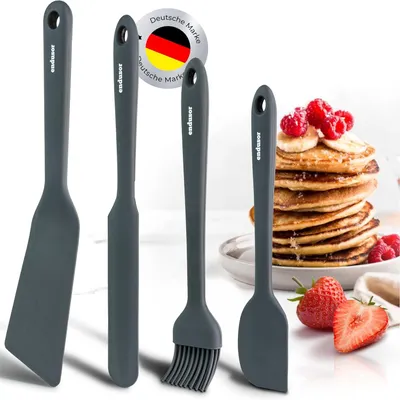 Imagen del producto de Juego de espátulas de silicona, de 4 piezas, resistentes al calor hasta 320 °C, ideales para sartenes y tortillas