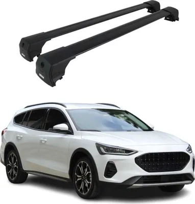 Image de Barres De Toit Transversales pour Ford Focus Active 2018-2025 Alu Noir ABE