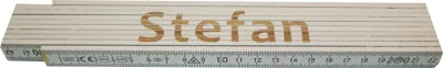 Produktbild von Zollstock Stefan 2 m weiß, gelaserte Beschriftung, Klasse 3, zweiseitige Zentimeter-Skala