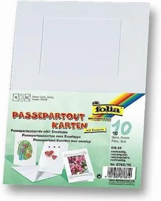 Productafbeelding van Famanu passe-partout kaarten, rechthoekig, wit, DIN A6 - Creatief ontwerpen van uitnodigingen en wenskaarten