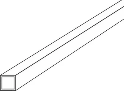 Produktbild von Kunststoff 4-Kant-Rohr außen 4 mm, innen 2 mm, Länge: 1000 mm weiß
