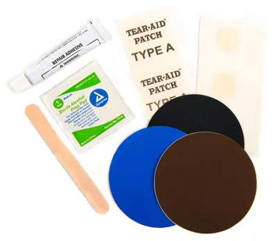 Zdjęcie produktu dla Therm-a-Rest Permanent Home Repair Kit, Łata, Czarny, Niebieski, Brązowy, Tkanina, 3 szt.