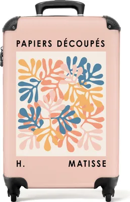 Obrázok produktu pre NoBoringSuitcases.com® Kufr Príručná batožina Kufr na kolieskach Malý cestovný kufor na 4 kolieskach - Art - Matisse - Leaves - Pastel - Modern - Cabin Size < 55x40x23 cm & 55x40x20 cm - Foto kufor - Príručný kufor - Palubná batožinaPríručná batožina Kufr 55x35x20 cm, 36L,