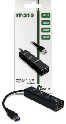 Obrázek produktu pro Inter-Tech ARGUS IT-310, USB 3.2 Gen 1 (3.1 Gen 1) Type-A, IEEE 802.3ab, IEEE 802.3i, IEEE 802.3u, Černá, RJ-45, USB 3.2 Gen 1 (3.1 Gen 1) Type-A, Hliník, Windows 10, Windows 7, Windows 8, Windows 8.1