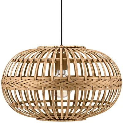 Image de Suspension ronde Amsfield, 60 W, 38 cm x 110 cm, brun, E27