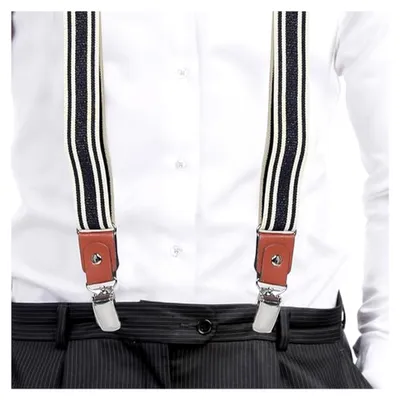 Produktbild von Verstellbare Elastische Hosenträger mit Dreifachclips für Herren aus Atmungsaktivem und Robusten Material, Komfortabel für Anzughosen und Jeans