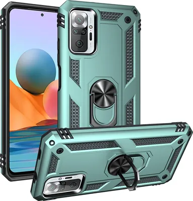 Image de Etui pour Xiaomi Redmi Note 10 Pro/Note 10 Pro Max étui de protection militaire double couche avec anneau de maintien et support vert