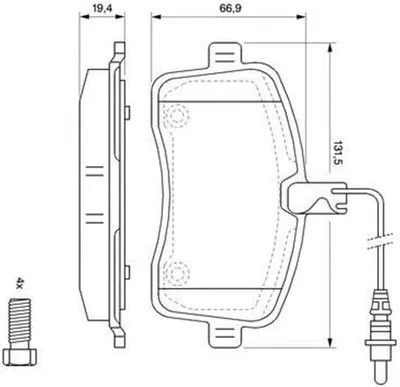 Produktbild von Bosch Bremsbelagsatz, Scheibenbremse  0 986 494 097