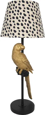 Produktbild von Clayre & Eef Tischlampe Ø 25x73 cm Schwarz Beige Metall Papagei