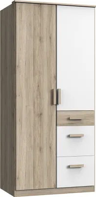 Produktbild von Kleiderschrank 2-türig in Eiche mit weiß CANTON-43