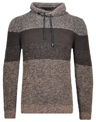 Rabe Pullover Strickpullover Tweed gestreift in braun