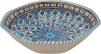 Zdjęcie produktu dla Bakir naczynie ośmiokątne turkusowe - L 25 cm