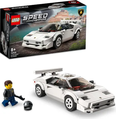 Produktbild von LEGO Speed Champions Lamborghini Countach Bausatz für Modellauto, Auto-Spielzeug mit Cockpit für 2 Figuren, Rennauto als Geschenk für Kinder, Jungen und Mädchen ab 8 Jahre, 2022 Kollektion 76908